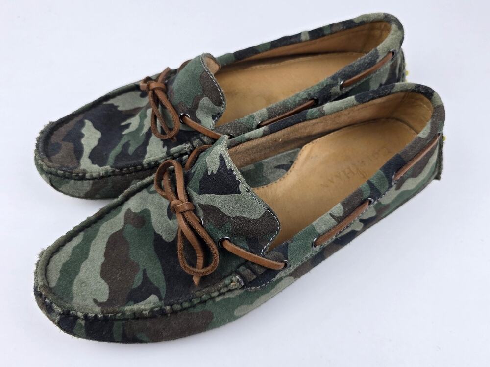 Cole Haan 9.5 Mens Camo Driving Shoes Moccasins Loafers Green Camouflage